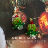 Wholesale Medieval Christmas Series Zircon Bell Bow Earrings