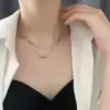 Wholesale Vacuum Plating Real Gold Plated 18K Gold Gold Plating Silver Plated Solid Color 304 Stainless Steel Fashion Waterproof Non Tarnish Titanium Steel Layered Necklaces