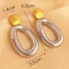 PVD Coated Real Gold Plated 18K Gold Irregular Oval 304 Stainless Steel Elegant Retro Waterproof Non Tarnish Drop Earrings