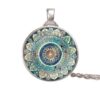 Wholesale European and American New Accessories, Mandala Yoga Time, Gemstone Necklace, Personalized Fashionable Glass Pendant, Versatile Necklace