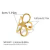 Ion Plating (IP) Real Gold Plated 18K Gold Flower 304 Stainless Steel Retro Waterproof Non Tarnish Open Rings