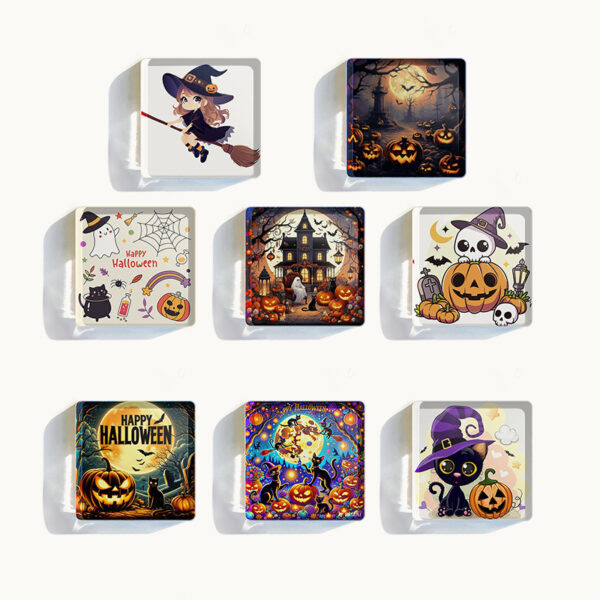 Wholesale Cross-Border Dropshipping Halloween Decoration Transparent Acrylic Refrigerator Magnets European and American Cultural and Creative Soft Magnetic Glue Refrigerator Magnets
