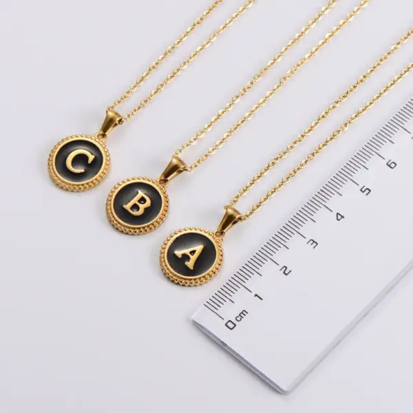 Wholesale Jewelry Fashion Letter 304 Stainless Steel No Inlaid 18K Gold Plated Plating Stainless Steel Necklaces