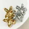 Wholesale PVD Coated Real Gold Plated 14K Gold Flower 304 Stainless Steel Elegant Classical Sweet Waterproof Non Tarnish Ear Studs