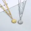 Wholesale PVD Coated 18K Gold Plated Sun Titanium Steel Fashion Waterproof Non Tarnish 304 Stainless Steel Necklace