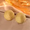 Wholesale PVD Coated 18K Gold Plated Sector Leaves Heart Shape 304 Stainless Steel Simple Style Waterproof Non Tarnish Ear Studs