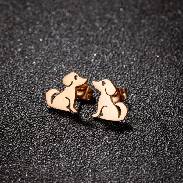 Wholesale PVD Coated 18K Gold Real Gold Plated Animal 304 Stainless Steel Cute Sweet Korean Style Waterproof Non Tarnish Ear Studs