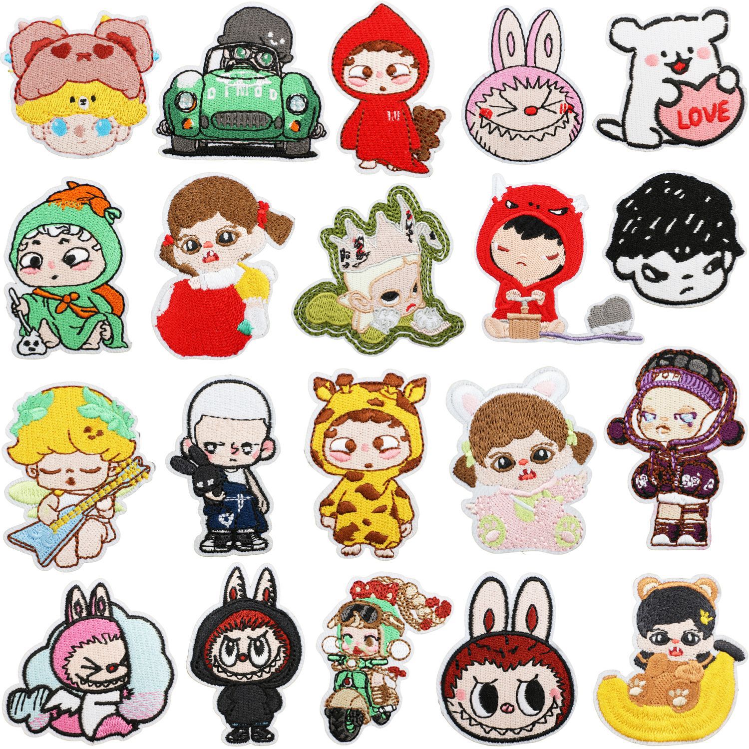 Wholesale Cute doll embroidered fabric patch OLY Exclusive