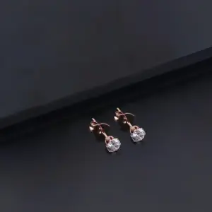 2mm White Zirconium Rose Claw Pair