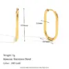 Wholesale PVD Coated Real Gold Plated 18K Gold U Shape 304 Stainless Steel Simple Style Waterproof Non Tarnish Earrings