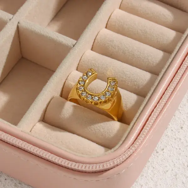 PVD Coated Real Gold Plated 18K Gold Geometric 304 Stainless Steel Fashion Waterproof Non Tarnish Rings