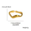 Wholesale PVD Coated Real Gold Plated Waves Stainless Steel Simple Style Waterproof Non Tarnish Open Ring