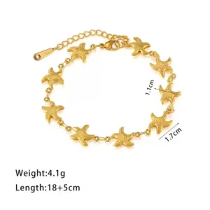 【XKB2190】Starfish Bracelet / Gold