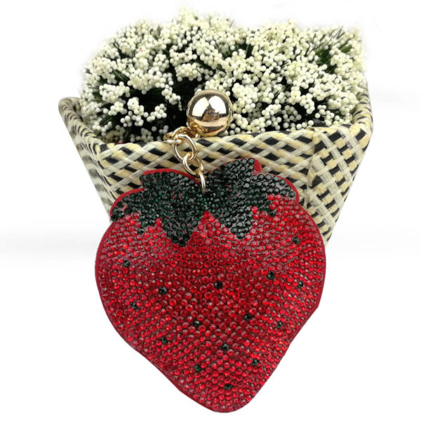 oly-efab650cf0811bf6d668411b1d007f2d Wholesale Cute rhinestone fruit strawberry keychain
