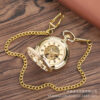 Wholesale Fashionable Golden Roman Lettering Hollow Petals Retro Mechanical Pocket Watch Wholesale Hot Selling Casual Gift Pocket Watch for Men and Women
