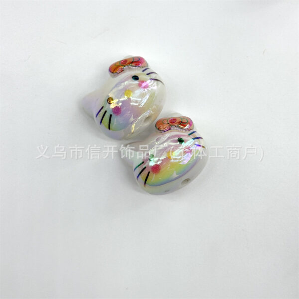 Wholesale acrylic leopard print chubby cartoon cat beads Acrylic Beads OLY Exclusive