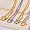 Wholesale PVD Coated Real Gold Plated 18K Solid Color 304 Stainless Steel Titanium Classic Style Waterproof Non Tarnish Pendant Necklace