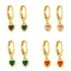 Wholesale Fashion Heart Copper Artificial Gemstones Copper Earrings