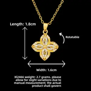XL2466 Four-Petal Flower Necklace / Gold