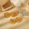 PVD Coated Real Gold Plated 18K Gold Geometric Solid Color 304 Stainless Steel Exaggerated IG Style Waterproof Non Tarnish Ear Studs