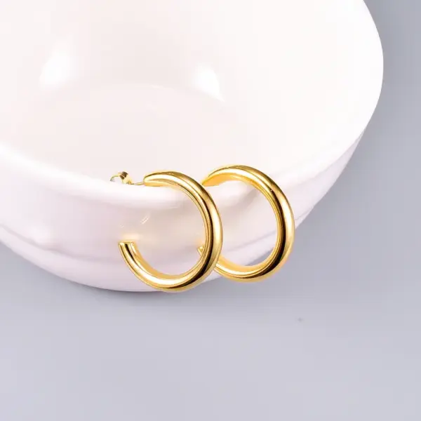 PVD Coated Real Gold Plated 18K Gold Heart 304 Stainless Steel Titanium Steel Waterproof Non Tarnish Earrings
