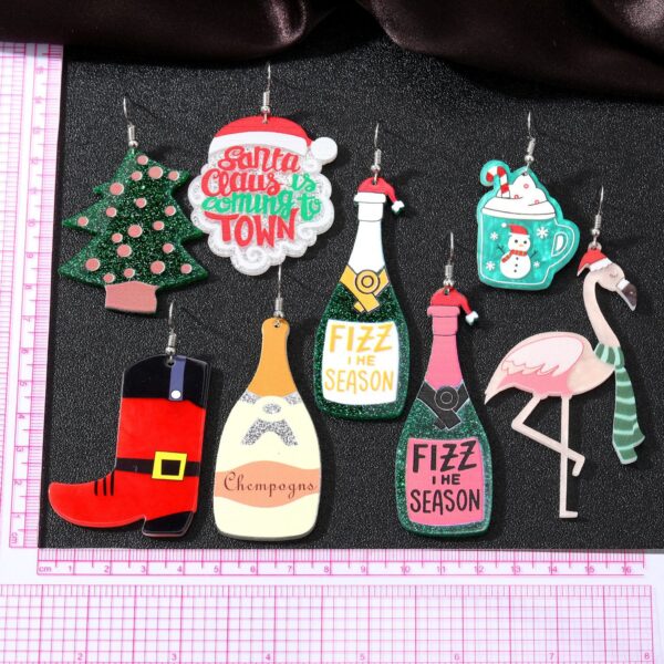 Wholesale Cartoon Christmas Earrings Snowman Christmas Tree Flamingo Earrings