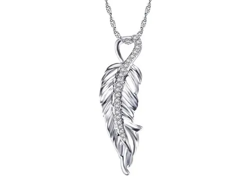 Wholesale Novelty Artistic Angel Feather Boots Alloy Copper Rhinestones Pendant Necklace In Bulk