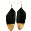 Wholesale Hand-painted silver and gold feather earrings