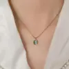 Wholesale Jewelry Casual Simple Style Oval Titanium Steel Cat's Eye Stone Plating Inlay Pendant Necklace