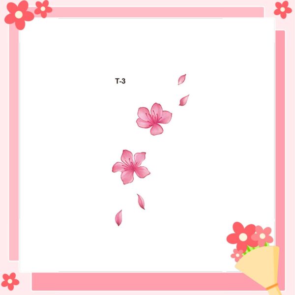 Wholesale Beautiful Cherry Blossom Colorful Tattoo Stickers for Young Girls, Sweet and Sexy Arm, Leg, Collarbone Flower Tattoo Stickers for Women