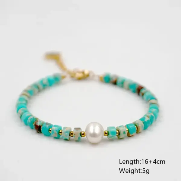 Wholesale Modern Style Classic Style Round Freshwater Pearl Stone Ferroalloy Electroplating Vacuum Plating Gold Plated Colour Bracelets In Bulk