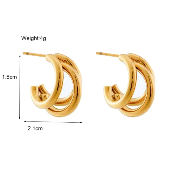 Wholesale PVD Coated 18K Gold Plated Geometric 304 Stainless Steel Vintage Style Korean Style Waterproof Non Tarnish Ear Studs
