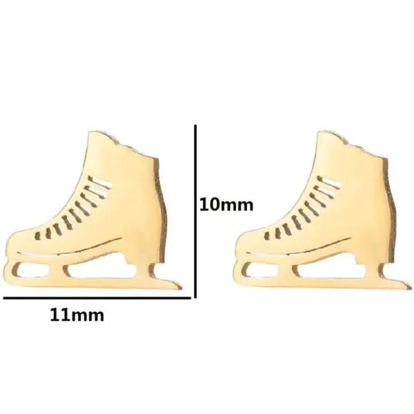 Wholesale PVD Coated Real Gold Plated Letter Skates Ball Stainless Steel Fashion Waterproof Non Tarnish Ear Studs
