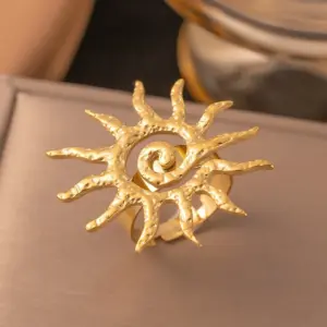 【F160】Vortex Sun Ring / Gold