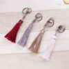 Wholesale Wax line alloy gift leather tassel car key chain bag
