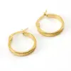 Wholesale Fashion Round Gold Plated 304 Stainless Steel 18K Gold Plated Stainless Steel Earrings