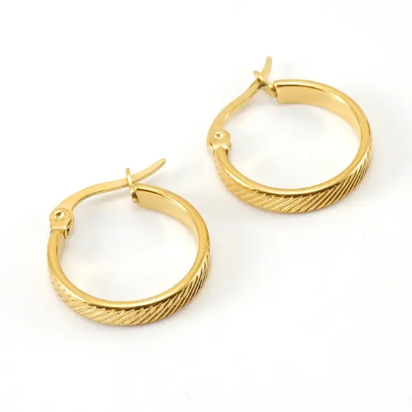 Wholesale Fashion Round Gold Plated 304 Stainless Steel 18K Gold Plated Stainless Steel Earrings