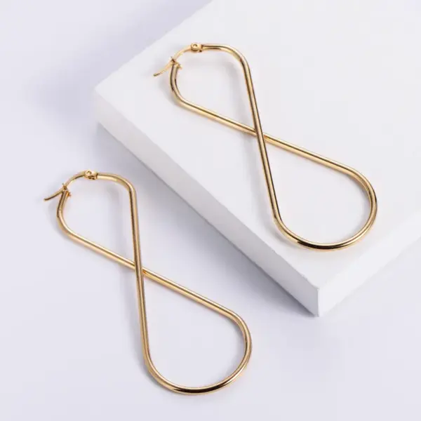 Wholesale Simple Style Geometric Plating Stainless Steel No Inlaid 18K Gold Plated Earrings