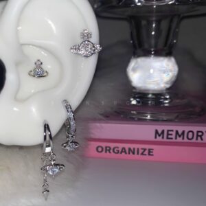 Wholesale Super Flash Saturn Ear Bone Nail Medical Titanium Steel Ear Snail Sleep Free Earrings Ear Buckle Women's Japanese and Korean New Women's All-match