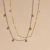 Wholesale Jewelry Simple Style Geometric 201 Stainless Steel Zircon 18K Gold Plated Plating Stainless Steel Necklaces