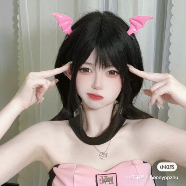 Wholesale Cute Devil Hairpin Edge Clip Halloween Black Wings Headdress Gothic Style