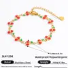 PVD Coated Real Gold Plated 18K Gold Cherry 304 Stainless Steel Sweet Waterproof Non Tarnish 304 Stainless Steel Lobster Trigger Clasp Closure Bracelets