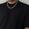 Wholesale Hip Hop Pearl Flower Necklace Men's High-end Sense Fashion Personality Clavicle Chain Men's Jewelry