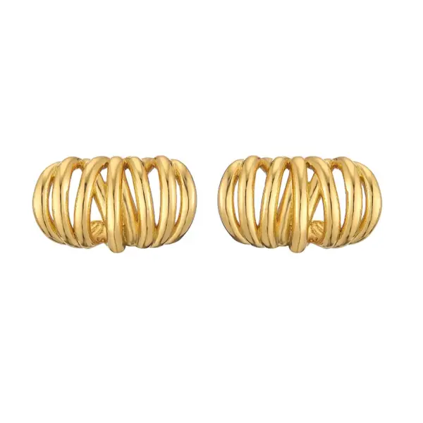 1 Pair Casual Vintage Style Twist Plating Braid Copper 18k Gold Plated Ear Cus