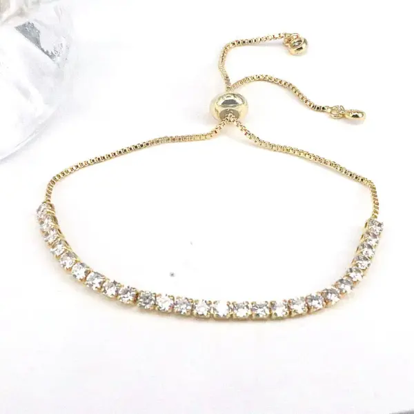 Wholesale Fashion Square Copper Gold Plated Zircon Bracelets In Bulk