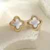 Wholesale Water Plated Imitation Gold Wind Heart/Butterfly/Flower/Geometric Earrings 304 Stainless Steel Three-Dimensional Stars
