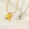 Wholesale Ion Plating (IP) 18K Gold Plated Letter 304 Stainless Steel Simple Style Classic Style Waterproof Non Tarnish 304 Stainless Steel Lobster Trigger Clasp Closure Pendant Necklace
