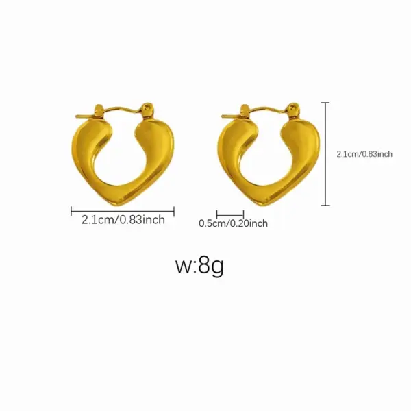 Wholesale 1 Pair Elegant Retro Geometric Heart Shape Titanium Steel Earrings