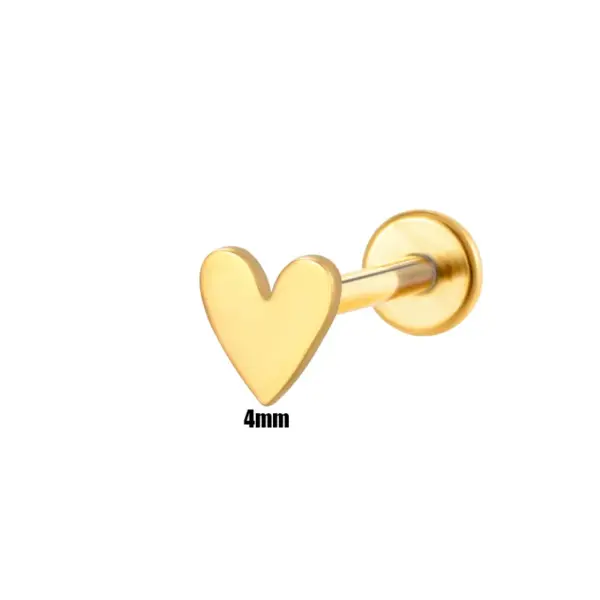 1 Piece Ear Cartilage Rings & Studs IG Style French Style Simple Style Triangle Heart Shape 316L Stainless Steel Waterproof Non Tarnish Surgical Steel