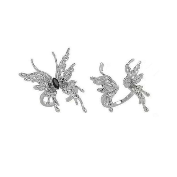 Wholesale Niche Design Sense Advanced Sense Liquid Butterfly Open Ring Female Student ins Trendy Cold Style Personalized Finger Ring
